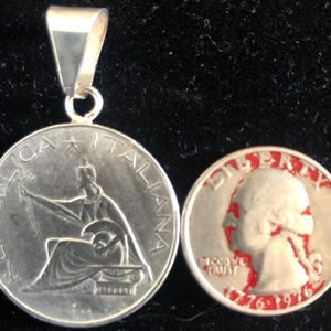 Pendant Coin Italy (1961) 500 lire Silver