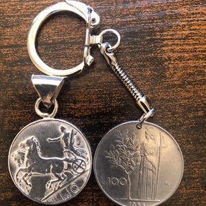 Coin Pendant Italy (1927) 10 Lire Silver Coin
