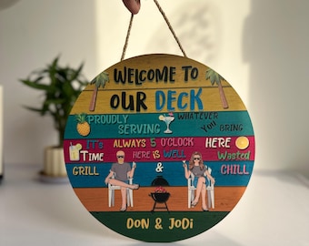 Letrero de madera personalizado: letrero de bienvenida personalizado, decoración rústica para puerta de entrada, letrero para el hogar, regalo de inauguración de la casa, decoración de la entrada del aula