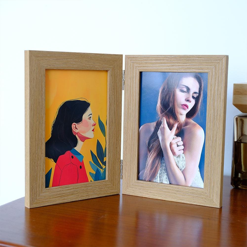 Rustic Folding Wooden Photo Frame – 2/3/5 Panel Picture Display, Tabletop Decor, Baby Shower Gift, Wedding Keepsake, Farmhouse Home Accent