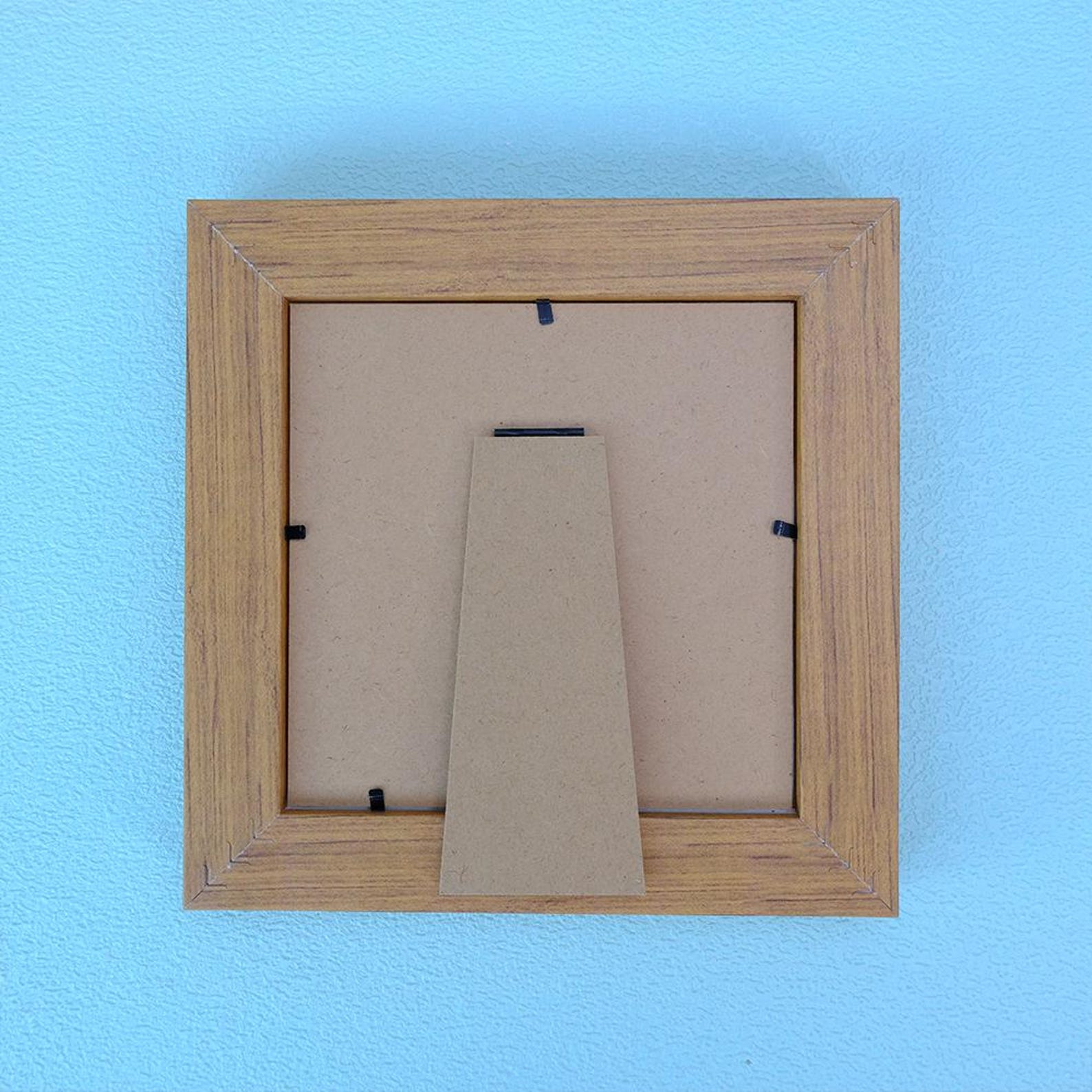 Square-shaped Rustic Wood Grain Picture Frame, Natural Wooden Tabletop ...