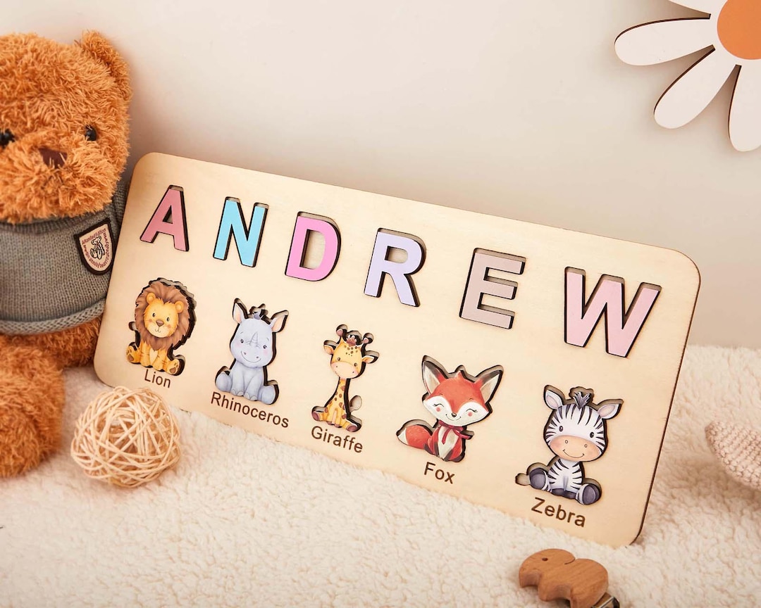 Name Frame Toy Personalized Kids Busy Board, Sensory Toy 2 Year-old, Crocodile/train ...