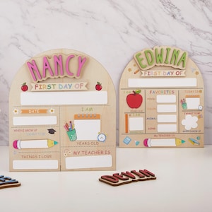Custom First Day of School Sign, Back to School Sign, Kindergarten 1st Day of School Sign Reusable, Custom First Day School Sign