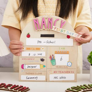 First And Last Day Of School Sign, Reusable Back to School Sign For Photos, Reusable Dry Erase Board,Preschool Back To School Dry Erase Sign