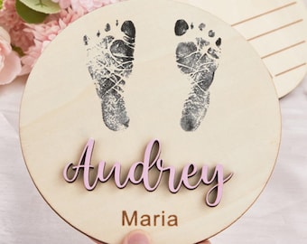 Custom Baby Announcement Sign: 3D Wood Name, Birth Stats