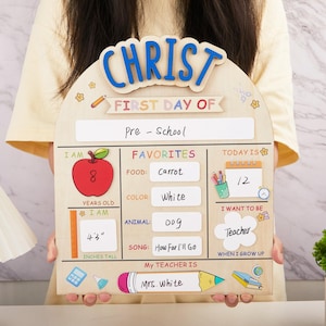 Customized First And Last Day School Sign, Back to School Sign, First Day School Wooden School Board, Kindergarten 1st Day of School Sign