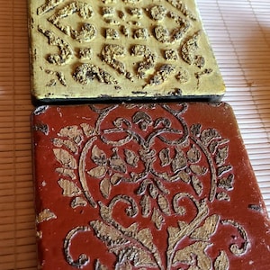 Juego de 3 azulejos, azulejos artísticos pintados decorados con estilo rústico vintage, azulejos artísticos de revestimiento, casa de campo