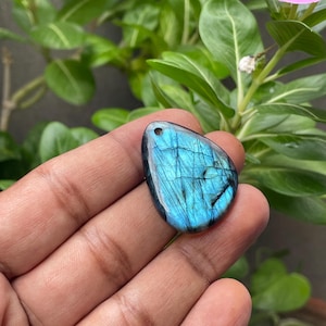 AAA Natural Blue Labradorite Teardrop Top Front Drilled Pandant Piece Size (25X34)