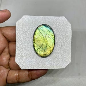 56 Carat  Large Flashy Labradorite Oval Cabochon Gemstones Size 26x40 Jewellery Making