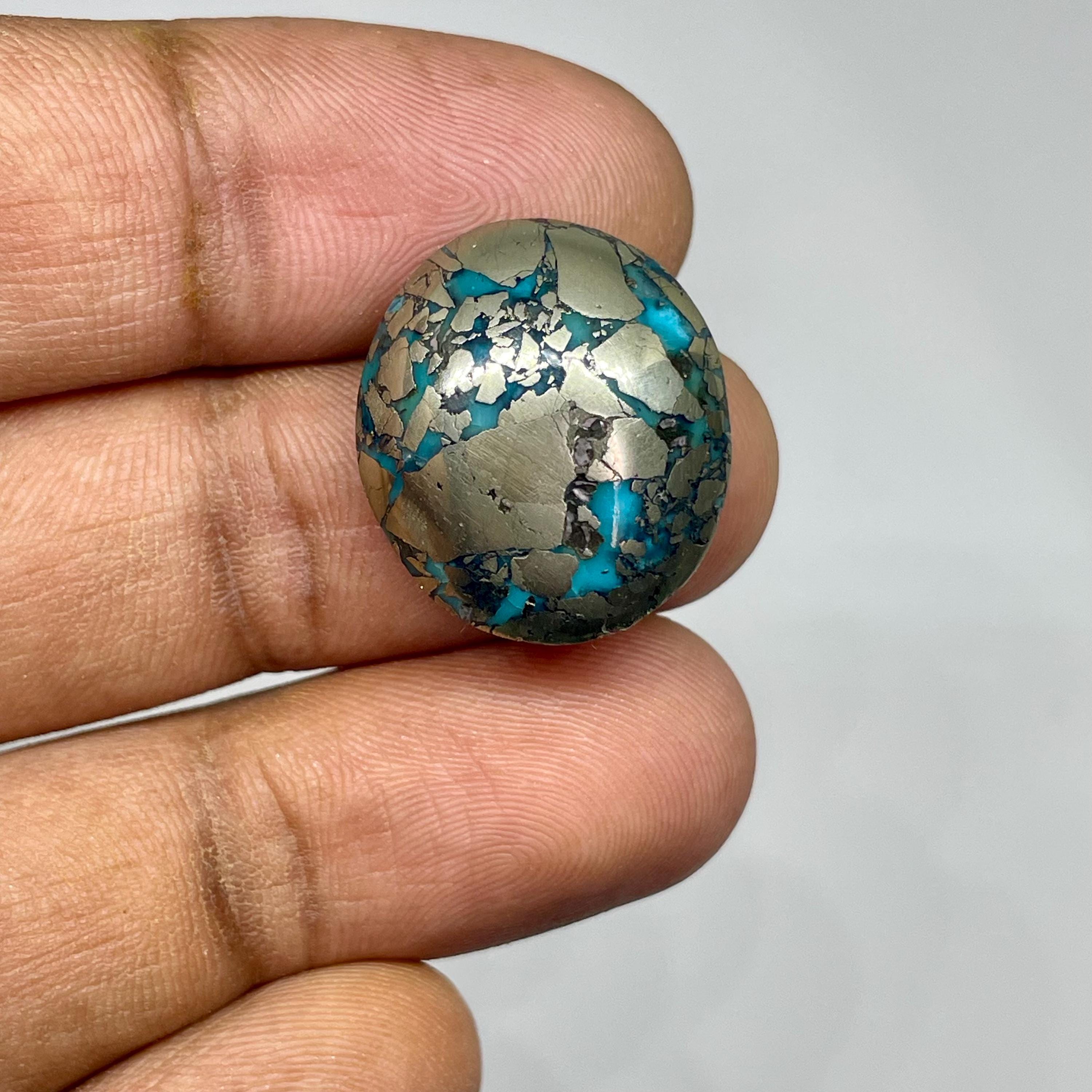 本トルコ石（梟） 186-25 本物天然トルコ石 ターコイズ 11.5号 リング くりぬき 板