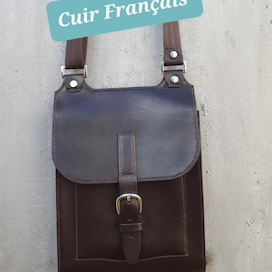 Jonath, Sacoche homme cuir, Superbe cadeau pour la fête des pères. Cousue à la main