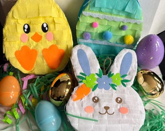 Handmade Easter Piñata | Bunny, Chick, Egg Designs for Baskets, Parties (6 in)