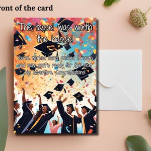 Carte numérique de remise des diplômes, pompon en valait la peine, imprimable, cadeau de félicitations bricolage pour étudiant ou diplômé, carte de célébration à téléchargement immédiat