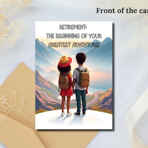 Retirement Digital Card, Printable New Adventure Hiking Design, DIY Farewell Gift for Retiree, Instant Download Congratulations Card