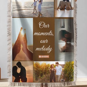 Personalized plush velveteen, woven blankets with romantic quote & Spotify code, custom song gift for couples, wedding, anniversary, Custom