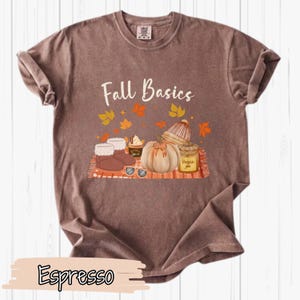 Fall Basics Shirt, Pumpkin Spice and Autumn Vibes Tee, Cozy Fall Aesthetic, Cute Thanksgiving Shirt, Autumn Fashion Graphic Tee, Fall Tee