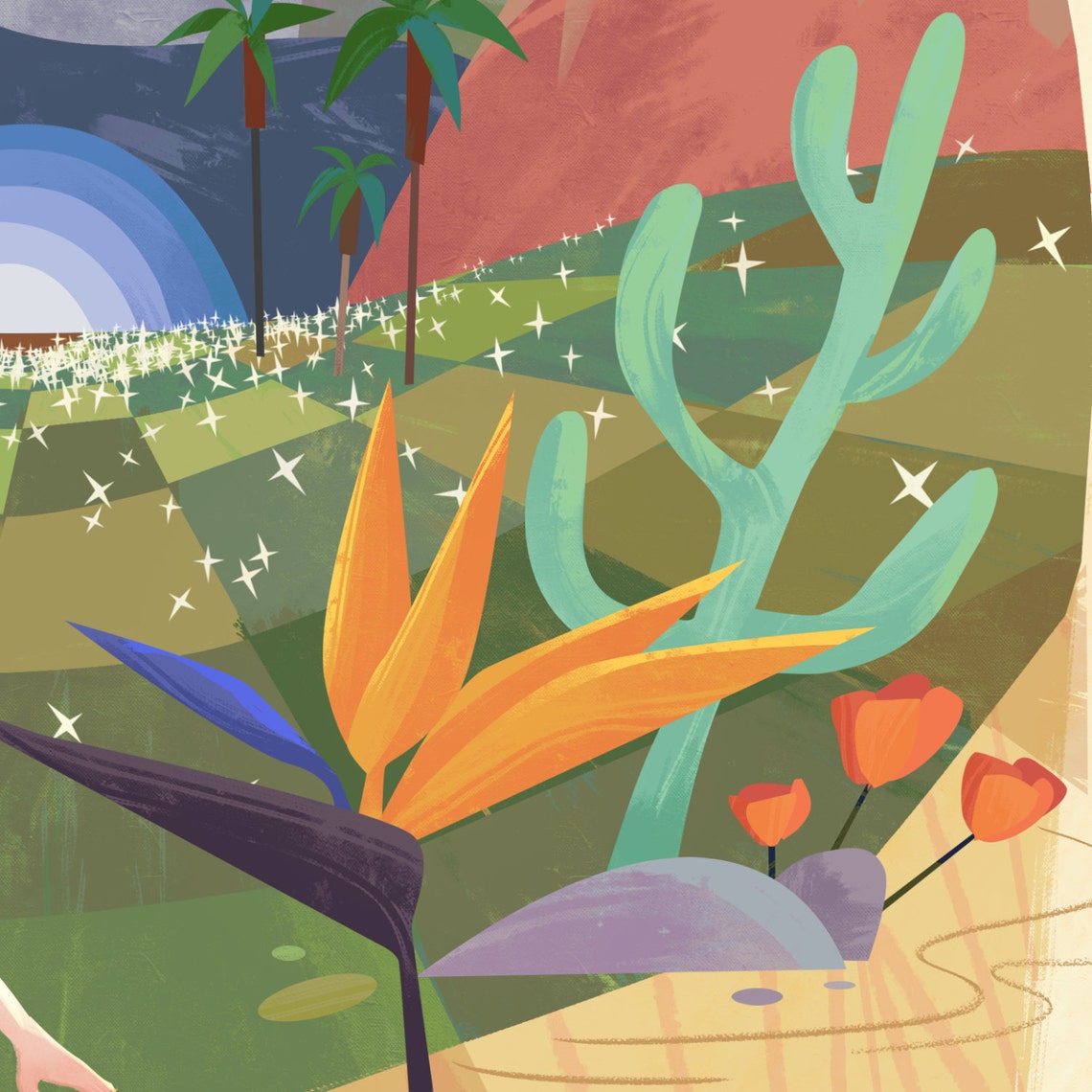 Visit Los Angeles Fine Art Print Vintage Inspired Travel Etsy