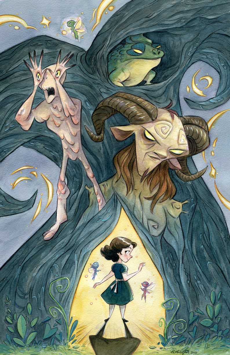 Pan's Labyrinth, Olivia's Tree Fine Art Print Pan's Labyrinth Tribute for Guillermo Del Toro 11x14 13x19 Flimflammery image 1