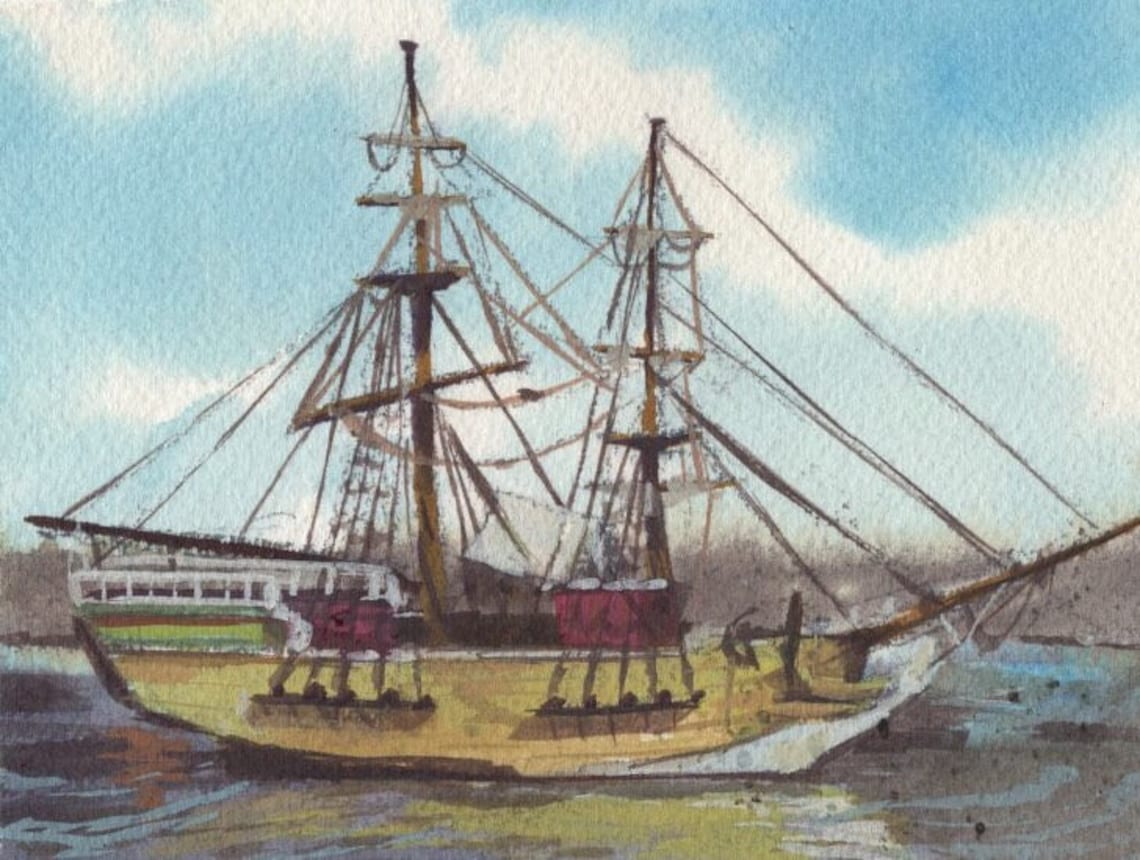 boston-tea-party-boat-in-harbor-original-plein-air-gouache-etsy