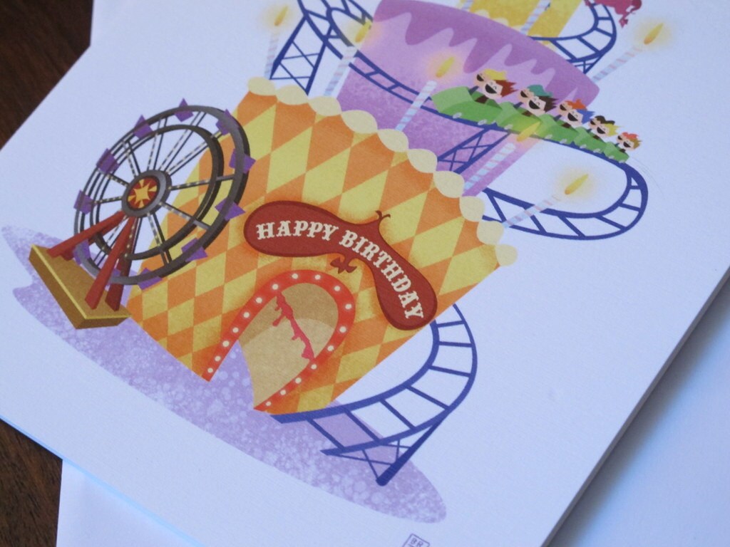 Alles Gute zum Geburtstag Achterbahn Leere 5 x 7 Grußkarte Etsy