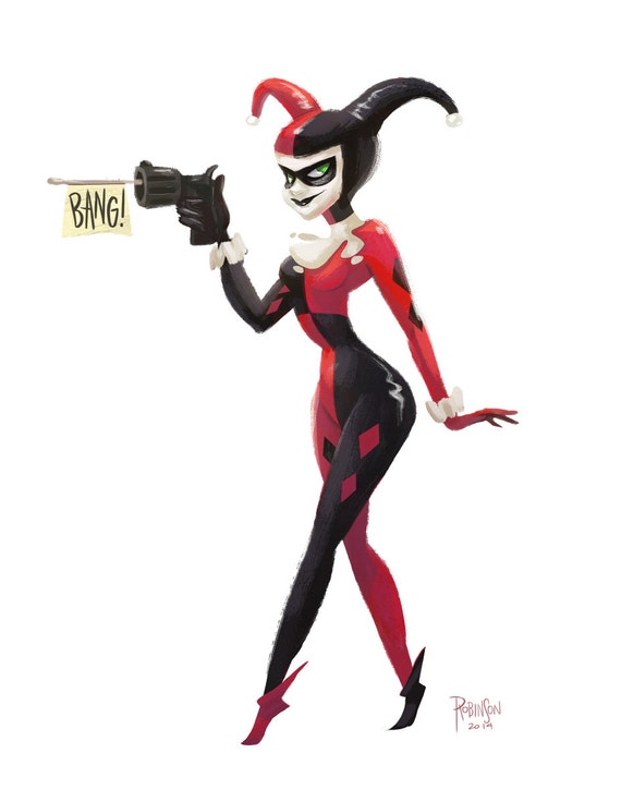 Classic Harley Quinn 8X10 Fine Art Print Flimflammery - Etsy