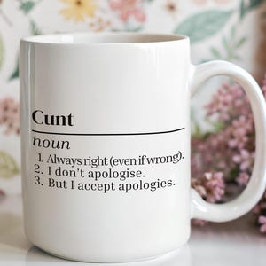 Sarcastic Adult Humour Cunt Mug, Cunty Mug, Offensive Cunt Gifts, Funny Office Inappropriate Mug, Rude Joke Presents For Mates, Cunt Cups