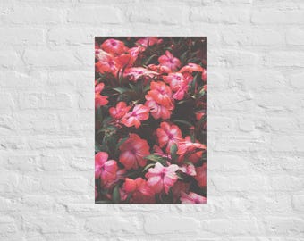 Aesthetic Floral Print Poster, Pink Vibes Maximalist Floral Botanical Gifts for Her