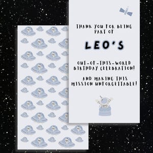 Missie: verjaardagsviering: ruimtebedankkaart, astronautenfeestje, raketthema, ruimte bewerkbaar canva-sjabloonontwerp