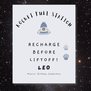 Misión: Celebración de cumpleaños - Plantilla de letrero personalizado para fiesta espacial, letrero imprimible de cumpleaños de astronauta, decoración de fiesta de cohetes, Canva editable