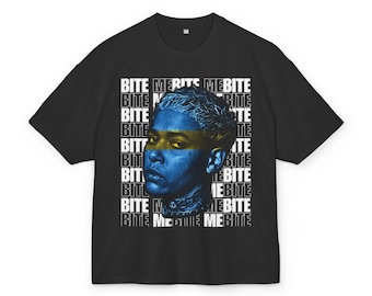 Kwn にインスパイアされた Bite me Heavy Boxed T シャツ
