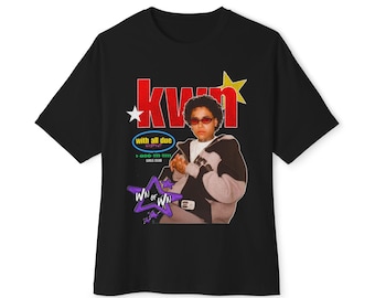 KWNユニセックスオーバーサイズTシャツ、ヴィンテージストリートウェアシャツ、KWNグッズ、カジュアルウェア、