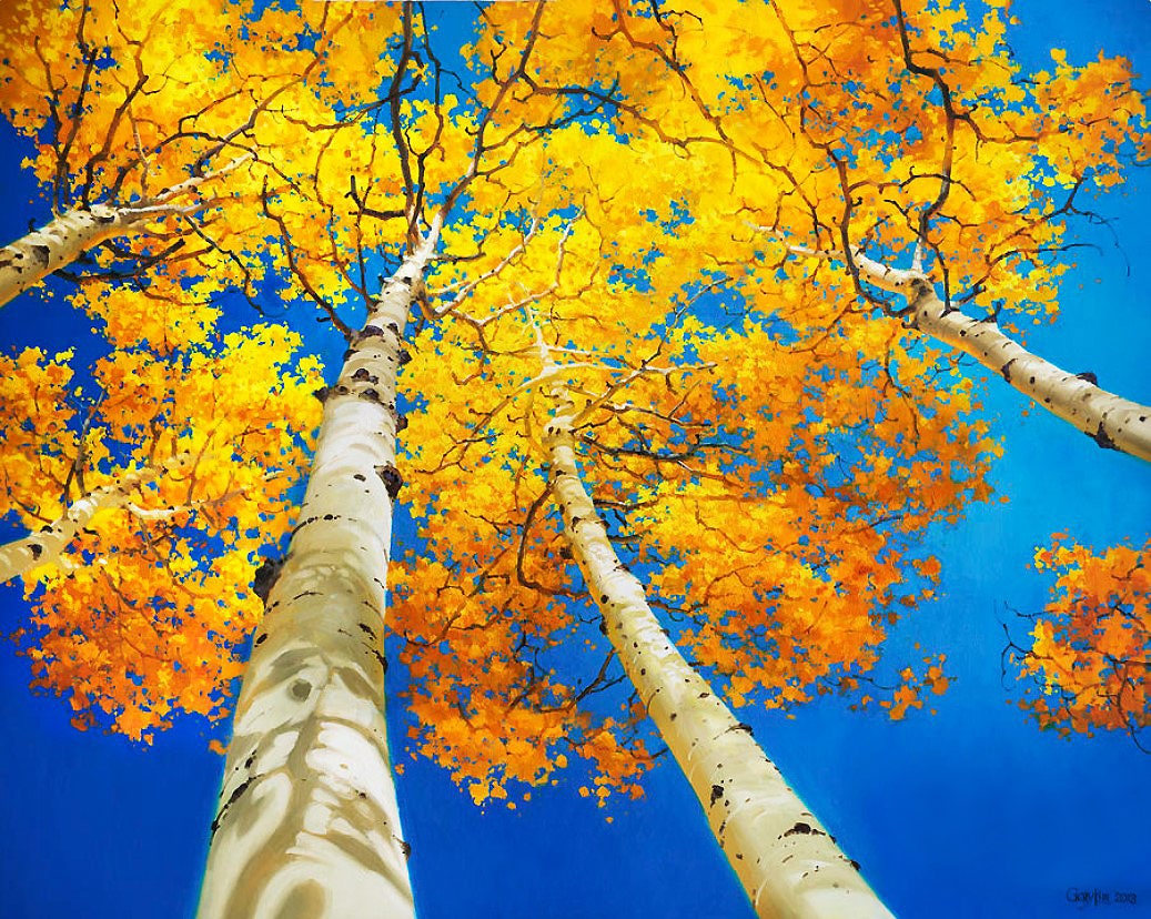 Aspen Tree Painting Original Large Oil Canopy Blue Sky Yellow Etsy Aspen Tree Painting Original Large Oil Canopy Blue Sky Yellow Etsy