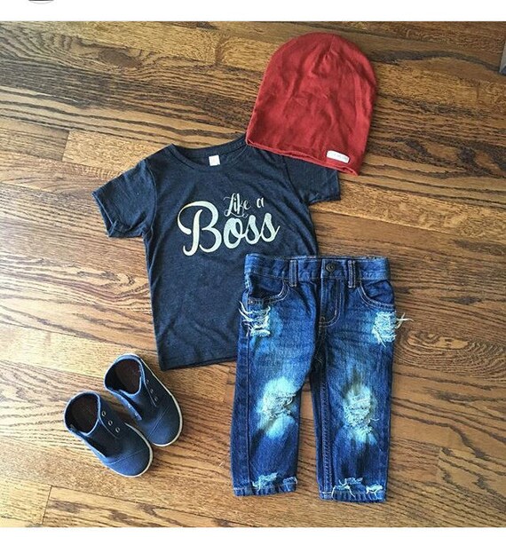 Tore Up From The Floor Up Distressed Baby Jeans Medium Dark Etsy