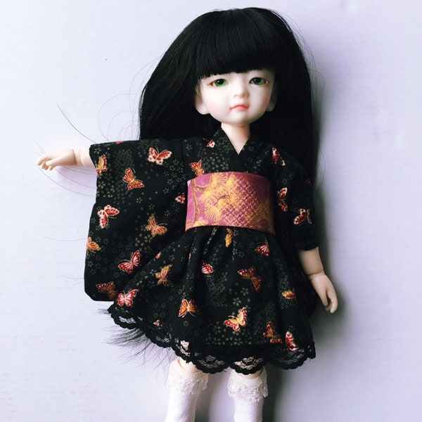 Black butterflies - Wa Loli Lolita dress for Yosd BJD