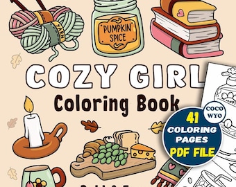 coco wyo Libros para colorear Cozy Girl, coco wyo cozy girl, páginas para colorear de niñas, páginas para colorear para niñas, lindas páginas para colorear para niñas