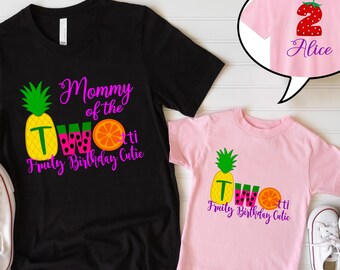 Fruity verjaardagsshirt van Twotti, matchend shirt fruit verjaardag, shirt 2e verjaardag, shirt van Twotti fruitige moeder en meisje, shirt van Twotti Frutti thema