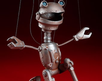 Rusty The Robot - unique handcrafted marionette