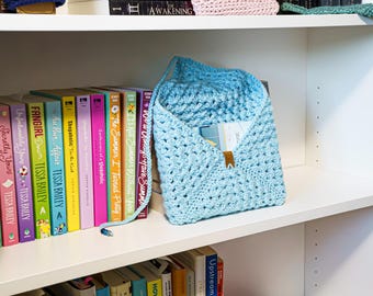 Funda de libro de crochet hecha a mano: cubierta acolchada suave
