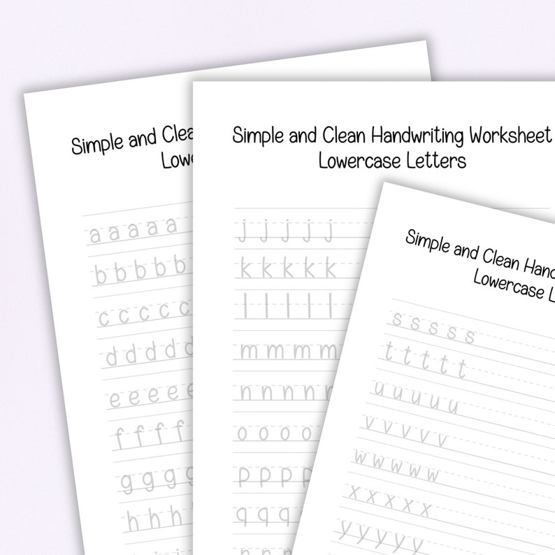 Simple and Clean Handwriting Worksheet, Handwriting Practice Sheets ...