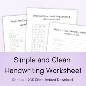 Handwriting Practice Sheets: Simple Letter Tracing (PDF Download)
