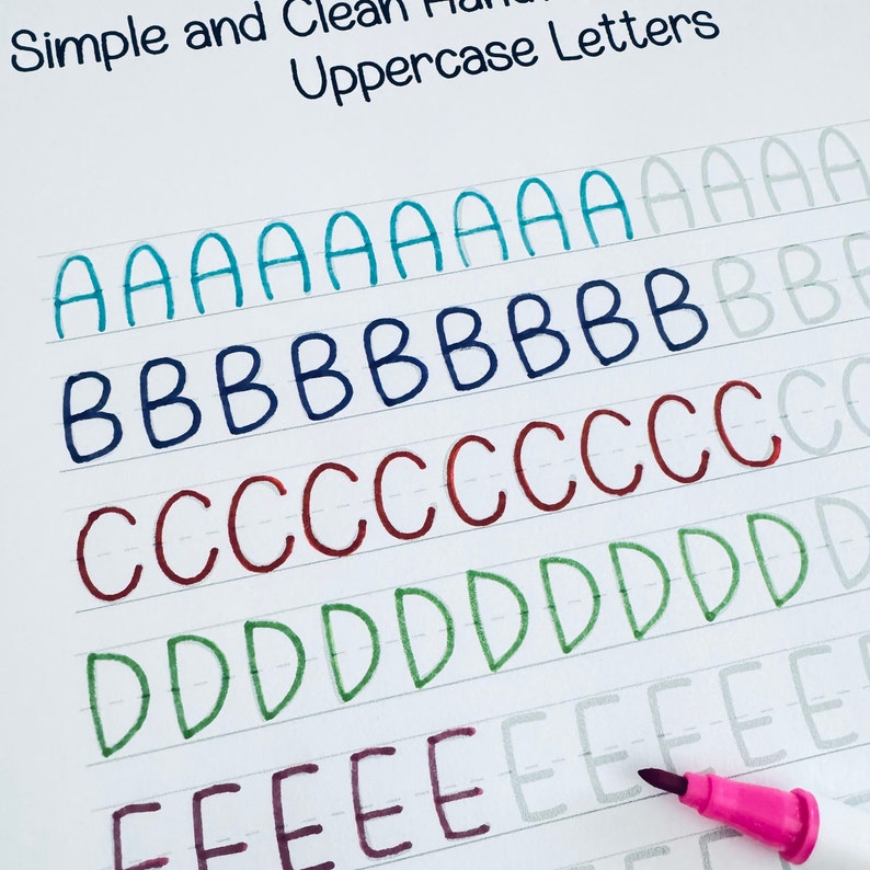 Simple and Clean Handwriting Worksheet, Handwriting Practice Sheets ...