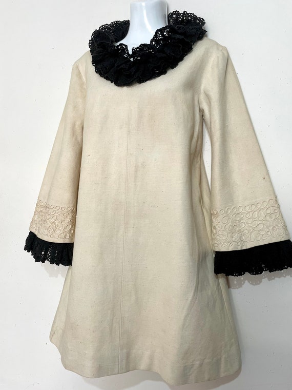 1960s VICTORIAN A line MINI PARTY Dress, size m - image 2