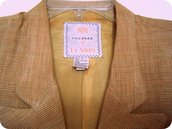 1940s menswear inspired 80s BLAZER womens jacket,… - image 5