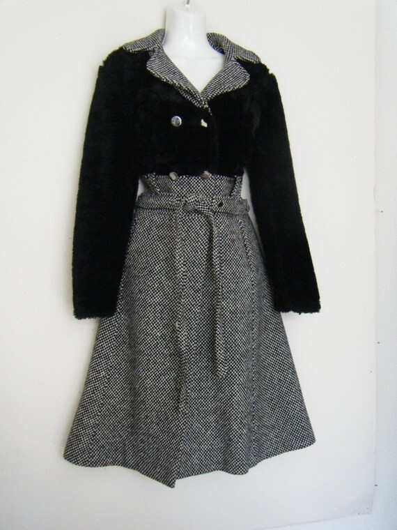 1960s LOUIS FERAUD Mod Miss Feraud Black Mutton H