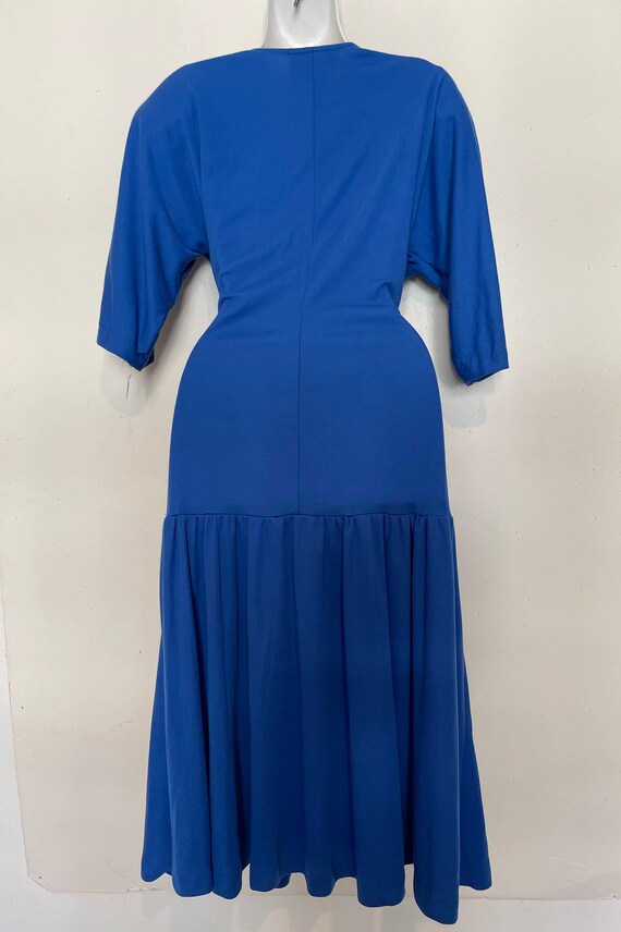 BOLD 80s Wrap Mermaid Dress in Royal Blue Jersey,… - image 7