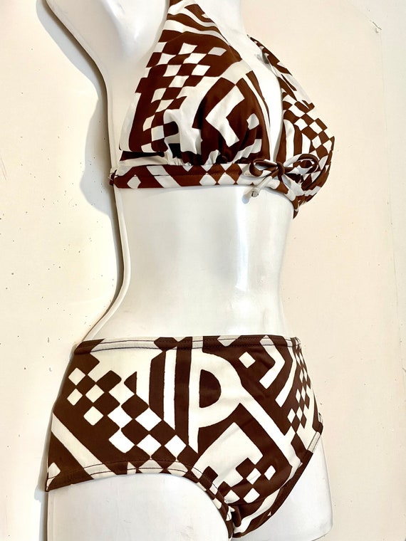 Wild print 1960s HALTER BIKINI  2 piece swimsuit,… - image 5