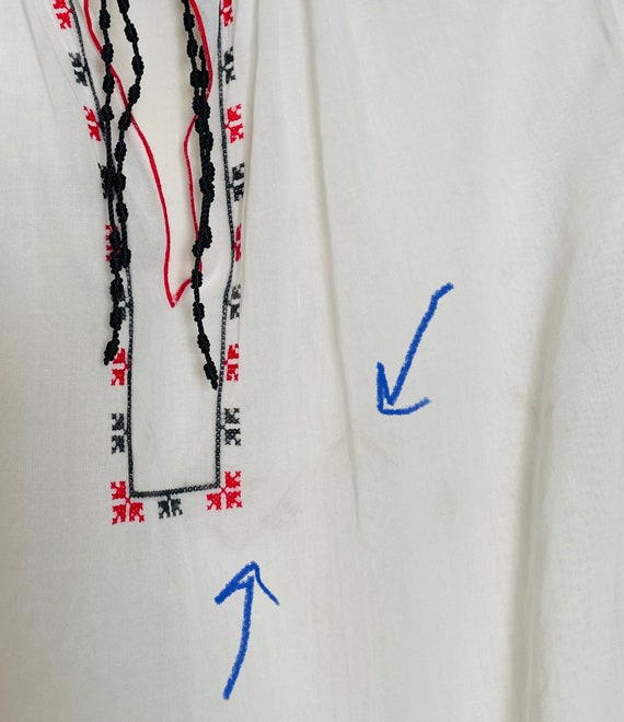 Vintage 60s / 70s UKRAINIAN Embroidered blouse, s… - image 8