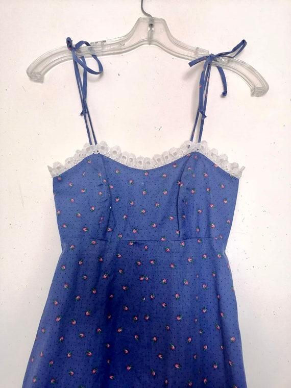 Vtg 70s GUNNE SAX Style Floral PRAIRIE Hippie Dress /… - Gem