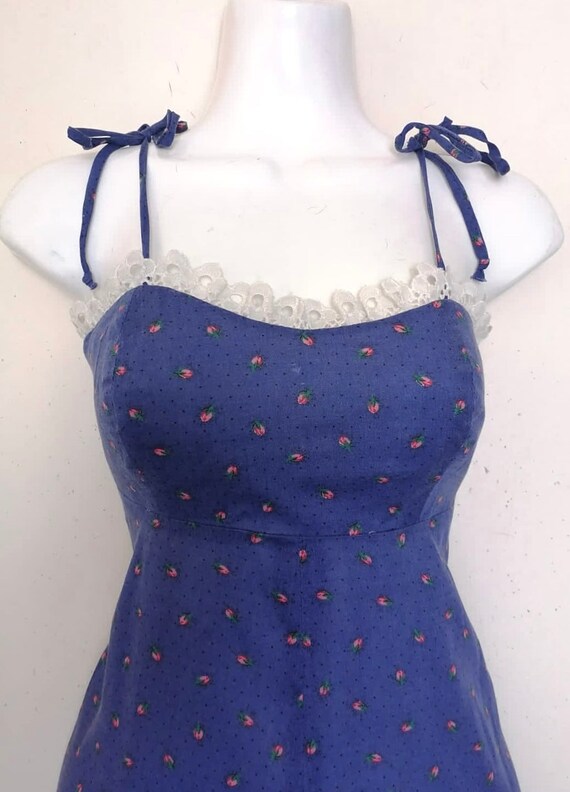 Vtg 70s GUNNE SAX Style Floral PRAIRIE Hippie Dress /… - Gem