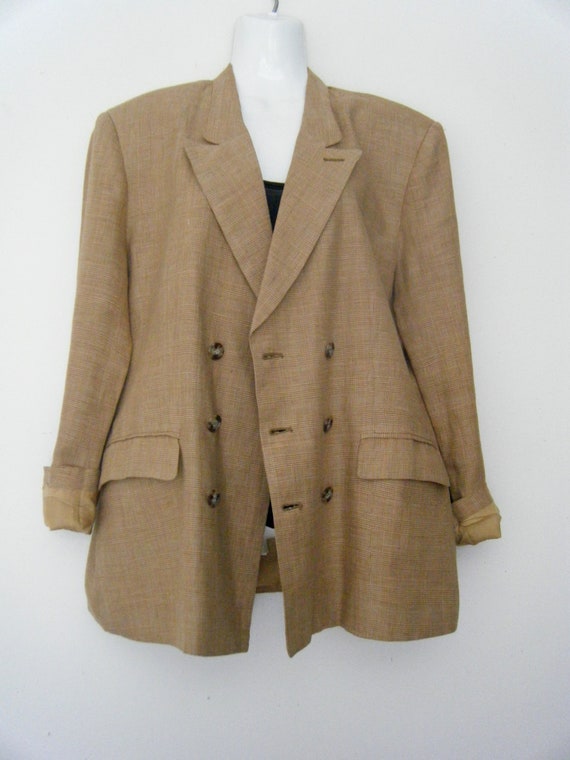 1940s menswear inspired 80s BLAZER womens jacket,… - image 3